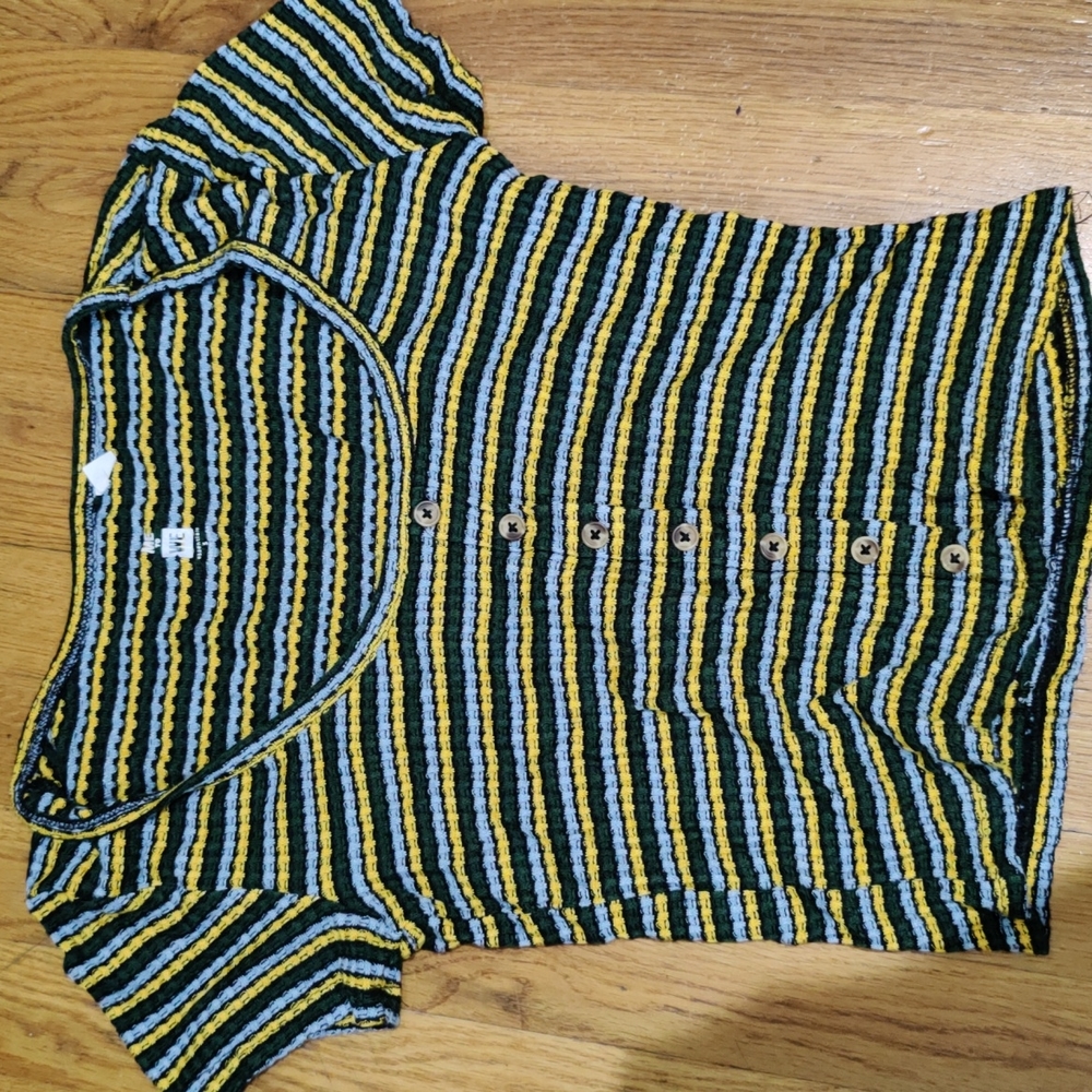Striped Pac Sun button down crop top.